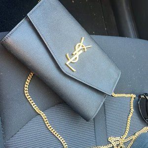 YSL Black Purse w/ Gold Chain